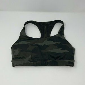Athleta Womens Multicolor Camouflage Racerback Pullover Sports Bra Size Small